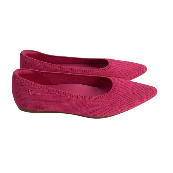 Vivaia Pointed Toe Ballet Flats Aria 5' women's 38.5 pink knitted comfort Pitata - Picture 2 of 7